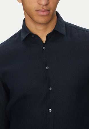 calvin klein CAMICIA LINEN SOLID SLIM SHIRT da uomo