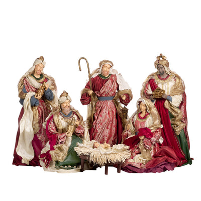 Natività completa in resina decorazioni natalizie set da 6, da 72.5 cm