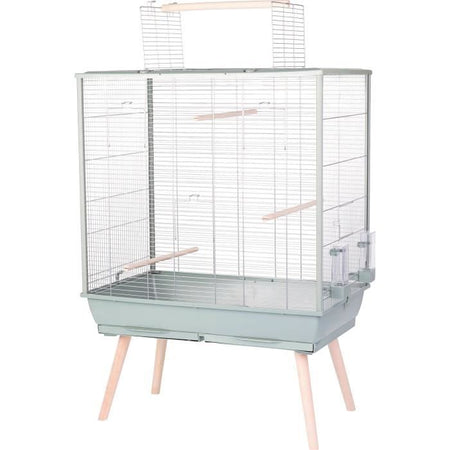 Gabbia per uccelli rialzata - Zolux - Néolife - Per parrocchetti, calopsitte, canarini - 81 x 48 x 130 cm - Verde