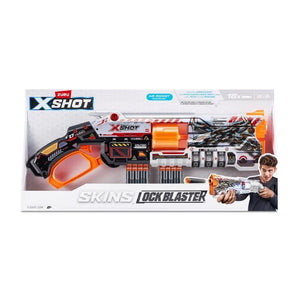 Blaster bloccabile - ZURU - XSHOT Skins Lock Gun - Blaster con combinazione di bloccaggio e canna rotante con 8 dardi