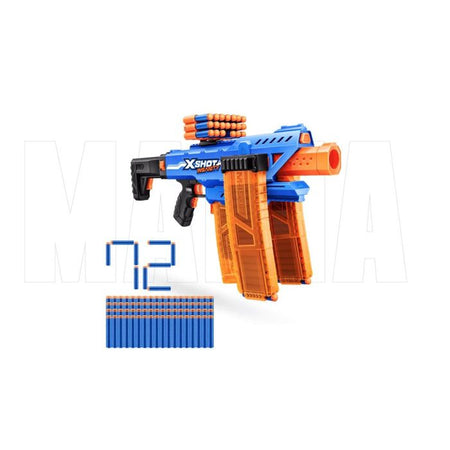 Blaster motorizzato - ZURU - X-SHOT Clip Blaster - 4 caricatori - Gittata 27 m - Estensioni incluse