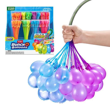 Palloncini d'acqua - ZURU BUNCHO BALLOONS - Festa tropicale - 265 palloncini - Chiusura automatica - Pronti in 60 secondi