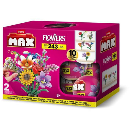Set di costruzioni - ZURU - Fiori lunghi - 243 pezzi max - 10 modelli - Bouquet da assemblare