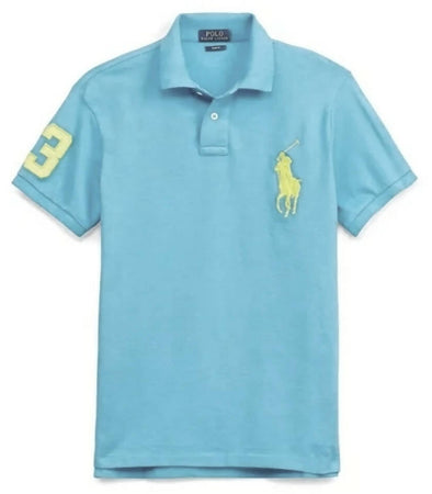 Polo Ralph Lauren Uomo 100% Cotone Pony Ricamato Slim Fit Maniche Corte Maxi Logo Big Pony