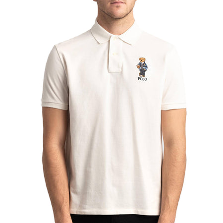 Polo Ralph Lauren Uomo Polo Bear Mezze Maniche Polo Con Orsetto Ricamato Logo Medio Polo Colletto 2 Bottoni Maniche Corte