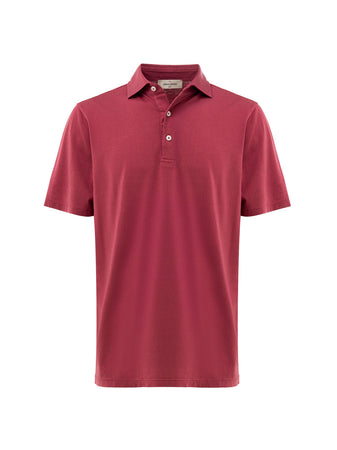 Gran Sasso Polo Classica Rosso Ciliegia in Cotone Organico da uomo
