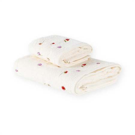 Zucchi Set spugna viso + ospite con ricamo 100% cotone Ginny 2410S14