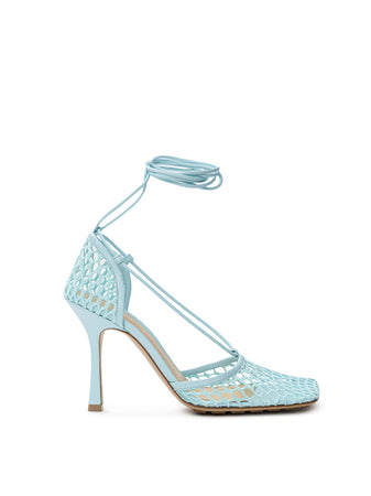 Bottega Veneta Sandali Rete Stretch in Azzurro da donna