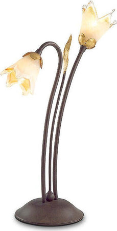 Abat-jour-classica-Flami-ORCHIDEA-1303-LT2-G9-LED-ferro-vetro-lampada-tavolo