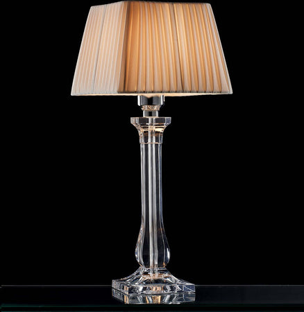 Abat-jour-classica-Illuminando-SOFIA-LU-G-LED-lampada-tavolo-acrilico-trasparente-paralume-plissettato-quadrato-tessuto-E27