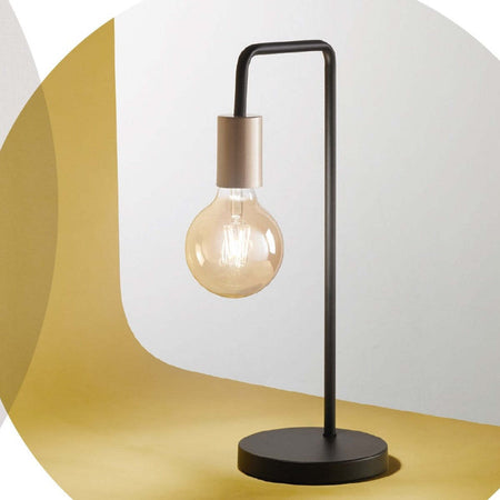 Abat-jour-classico-Perenz-VECTOR-6607-N-E27-LED-lampada-tavolo-nero-ottone-invecchiato