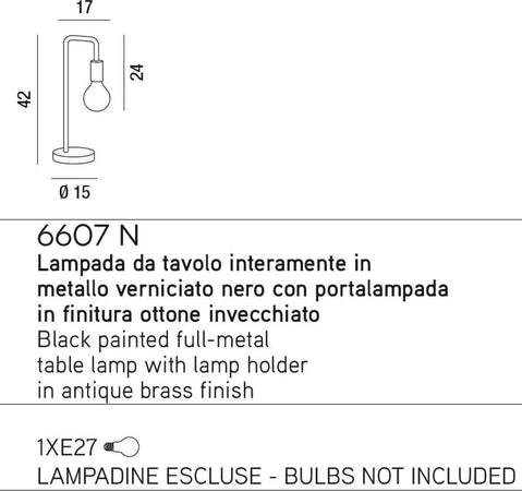 Abat-jour-classico-Perenz-VECTOR-6607-N-E27-LED-lampada-tavolo-nero-ottone-invecchiato