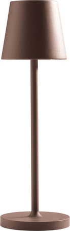 Abat-jour-esterno-batteria-Gea-Led-GLS031-300LM-IP54-marrone-lampada-tavolo-classica-usb-touch