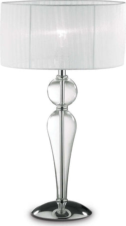 Abat-jour-moderna-Ideal-Lux-DUCHESSA-TL1-BIG-E27-LED-vetro-tessuto-lampada-tavolo