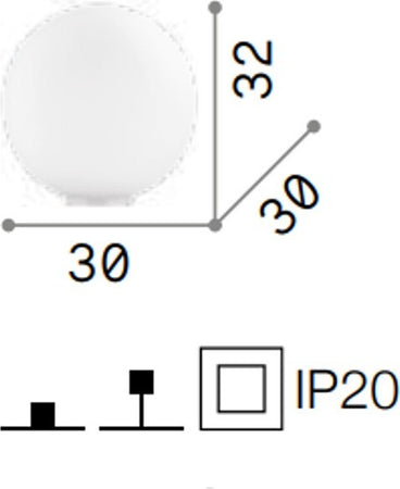 Abat-jour-moderna-Ideal-Lux-MAPA-BIANCO-TL1-009131-E27-LED-vetro-lampada-tavolo