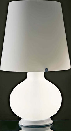 Abat-jour-moderna-Illuminando-CLASSIC-G-lampada-tavolo-metallo-vetro-paralume-bianco-interni-E14-E27