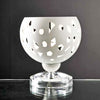 Abat-jour-moderna-illuminando-GEO-LU-E14-LED-lampada-tavolo-metallo-bianco-grigio-sabbia-traforata-interni