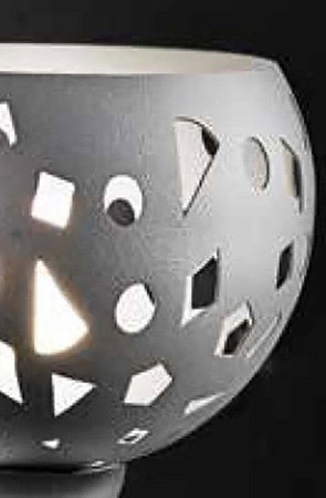 Abat-jour-moderna-illuminando-GEO-LU-E14-LED-lampada-tavolo-metallo-bianco-grigio-sabbia-traforata-interni