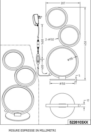 Abat-jour-moderna-Trio-lighting-RONDO-LED-metallo-dimmerabile-lampada-tavolo