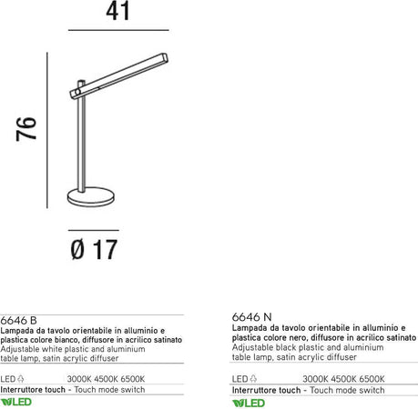 Abat-jour-moderno-Perenz-RULER-6646-B-LED-lampada-scrivania-alluminio-plastica-touch-orientabile-dimmerabile