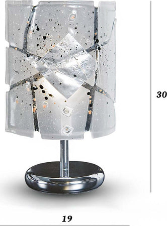 Abat-jour-vetro-foglia-argento-nero-Familamp-MIAMI-309-LP-E14-LED-lampada-tavolo-moderna-artigianale