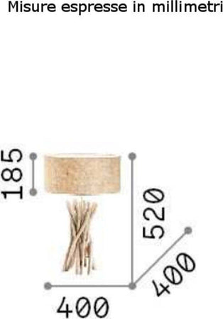 Abat-your-vintage-Ideal-Lux-DRIFTWOOD-TL1-129570-E27-LED-legno-PVC-tessuto-lampada-tavolo