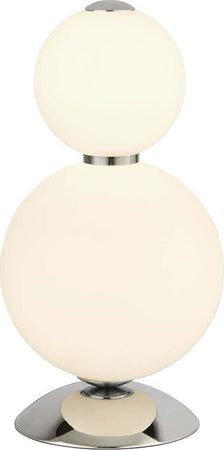 Abatjour-Contemporaneo-Snow-Ball-Acciaio-Cromo-Vetro-Bianco-Led-15W-3000K