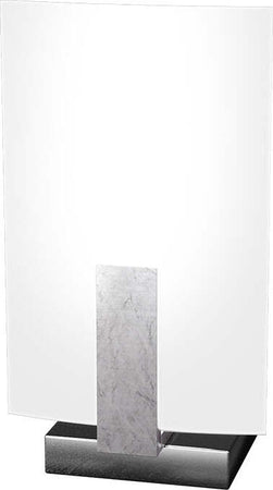 Abatjour-Contemporaneo-Wood-Metallo-Foglia-Argento-Vetro-Bianco-1-Luce-G9