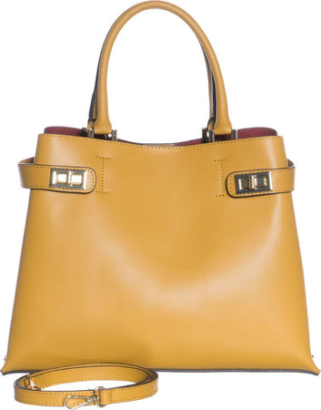 Abigail----Borsa-da-Donna-Gialla-In-Vera-Pelle