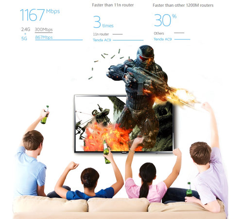 Router Wi-Fi Dual-Band 1200Mbps TENDA AC9