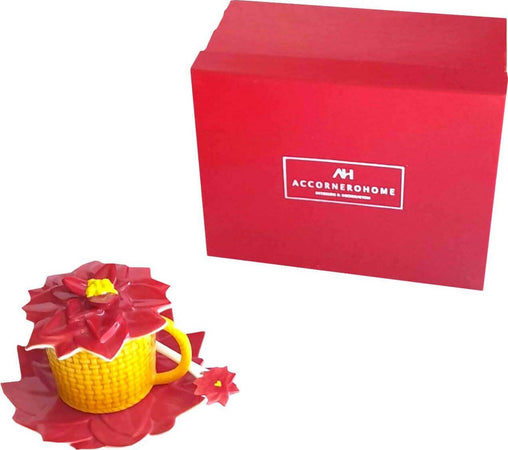 Accornero Home Tazza Da Caffè in Confezione Regalo Con Tazza Con Coperchio, Piattino E Cucchiaino Stella Di Natale Casa e cucina/Stoviglie/Piatti ciotole e vassoi/Tazze e piattini/Tazze e tazzine da caffè Ideart - Valdilana, Commerciovirtuoso.it
