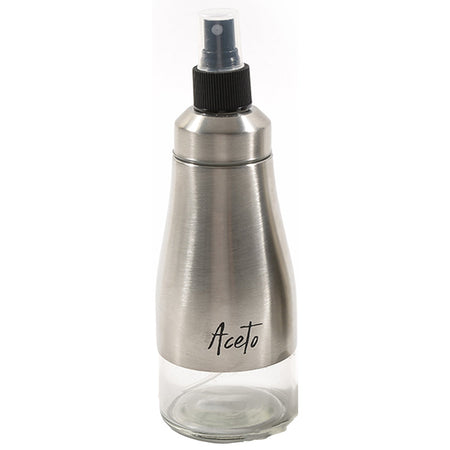 Oliera ed Acetiera Spray in Vetro con struttura in Acciaio Inox 300 ml