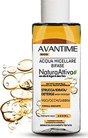 Acqua-Micellare-Bifase-Con-Olio-Argan-E-Aloe-Vera-Strucca-Idrata-Deterge-400-Ml
