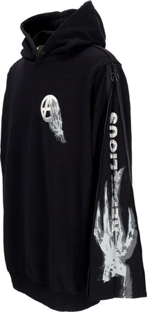 ACUPUNCTURE-Felpa-Leggera-Cappuccio-Uomo-Skulled-Logo-Hoodie-Black-da-uomo