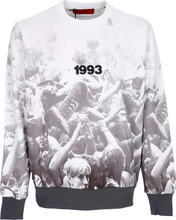 ACUPUNCTURE-Felpa-Leggera-Girocollo-Uomo-Crowd-Crewneck-White-da-uomo