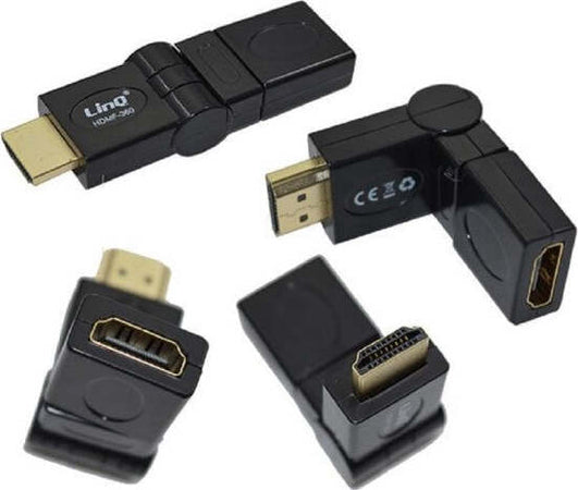 Adattatore-Connettore-Da-Hdmi-Maschio-A-Hdmi-Femmina-360°-Gomito-Girevole-Hdmf-360