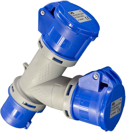 Adattatore Industriale Sdoppiatore Monofase - Spina CEE 16A - 2 Prese CEE 16A 250V