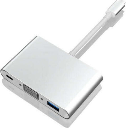Adattatore-Multiporta-3-In-1-Hub-Convertitore-Type-C-A-Vga-Type-C-Usb-3.0-Lz-03h