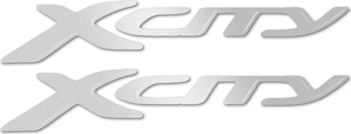 ADESIVI/STICKERS-3D-SCRITTA-SCOOTER-XCITY-compatibile-YAMAHA-X-CITY-250-ARGENTO