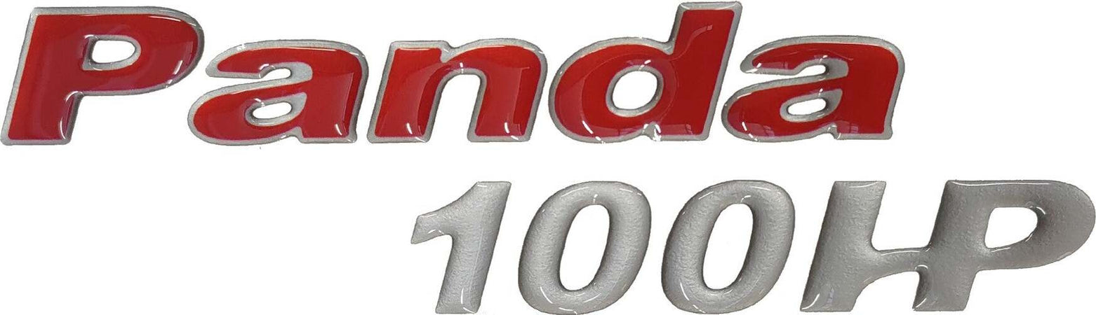 Adesivo-in-resina-gel-3D-scritta-Panda-100-hp-emblema-auto-compatibile-con-Fiat