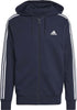 adidas-IC0433-M-3S-FT-FZ-HD-Felpa-con-Cappuccio-LEGINK/WHITE