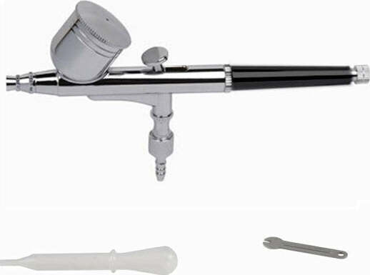 Aerografo-Pistola-Aerografica-In-Acciaio-Tratto-Fine-Ugello-0.3mm-Capacita'-7-Cc
