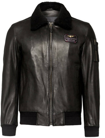 Giubbotto in pelle uomo - Aeronautica Militare - pelle nero