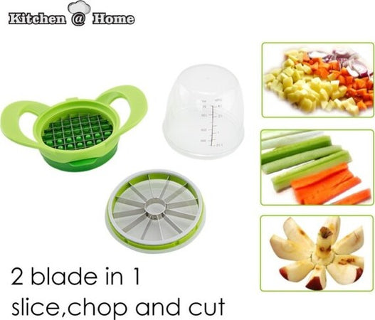 Affetta-Verdure-Chopper-Trita-Sminuzza-Frutta-Con-Recipiente-In-Vetro-Slice-Dice