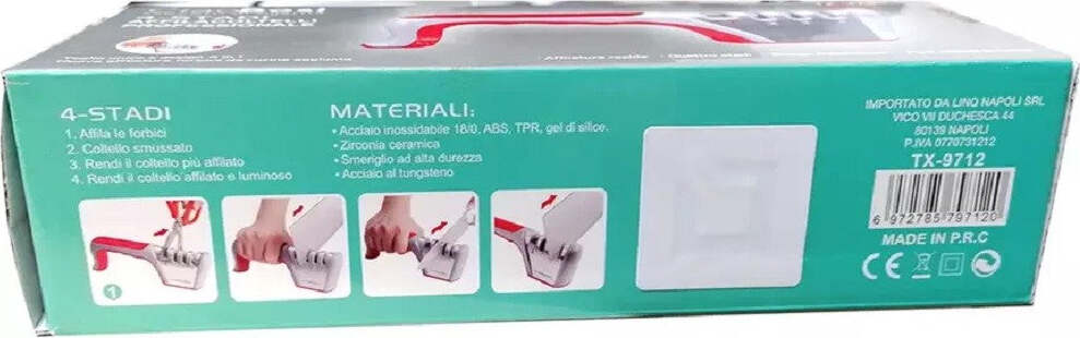 Affila Coltelli Manuale Affilatore Professionale 4 In 1 Affilacoltelli Tx-9712 Casa e cucina/Utensili da cucina/Affilacoltelli/Affilacoltelli elettrici Trade Shop italia - Napoli, Commerciovirtuoso.it