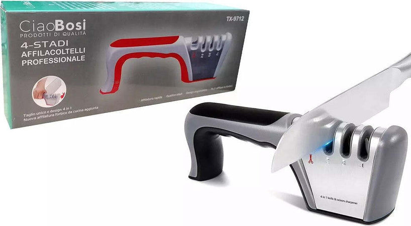 Affila Coltelli Manuale Affilatore Professionale 4 In 1 Affilacoltelli Tx-9712 Casa e cucina/Utensili da cucina/Affilacoltelli/Affilacoltelli elettrici Trade Shop italia - Napoli, Commerciovirtuoso.it