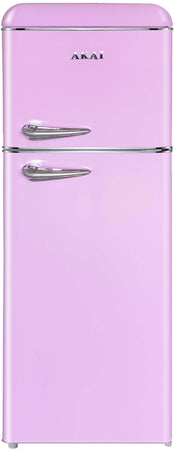 Akai Frigorifero Doppia Porta Vintage Anni 50 CLASS241KPK 147x55 cm cl. E Rosa