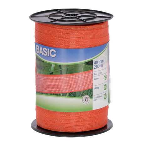 Nastro recinto elettrico per Bovini ed Equini Fettuccia Arancione 40 mm x 200 mt