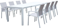 ALASKA---set-tavolo-in-alluminio-cm-214/280-x-100-x-75,5-h-con-8-sedute-Bianco-Milani-Home