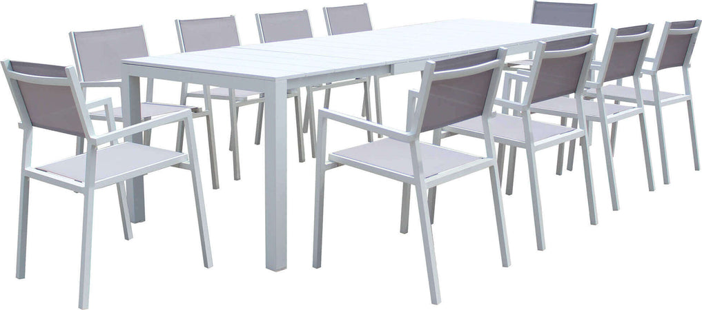 ALASKA---set-tavolo-in-alluminio-cm-214/280-x-85-x-75,5-h-con-10-sedute-Bianco-Milani-Home